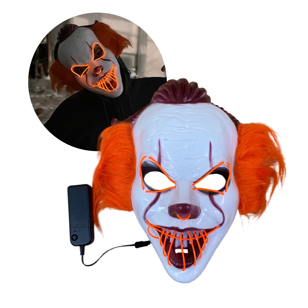 Mascara Payaso It Led Luz Halloween