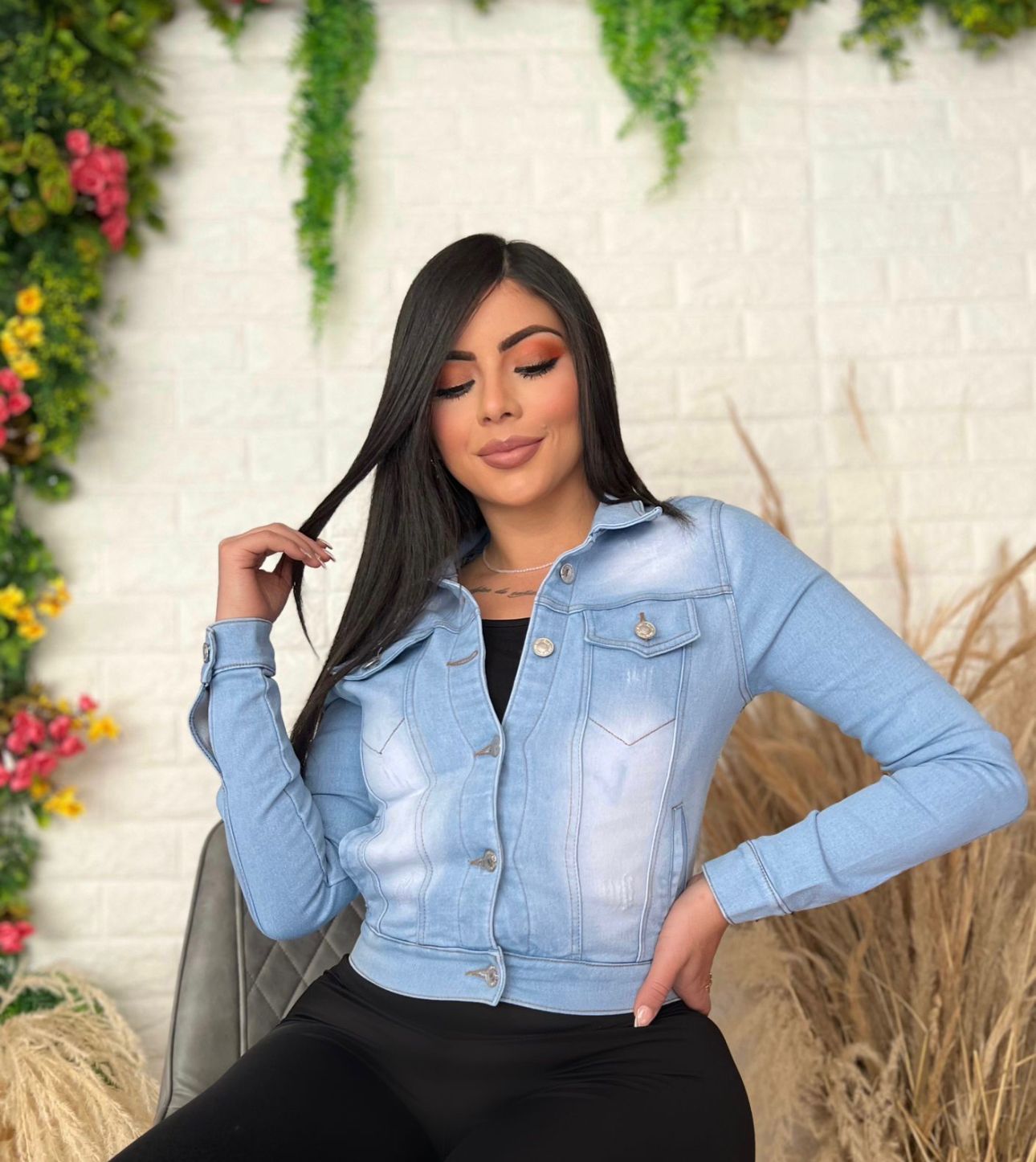 Chaqueta Jeans Clasica Para Mujer