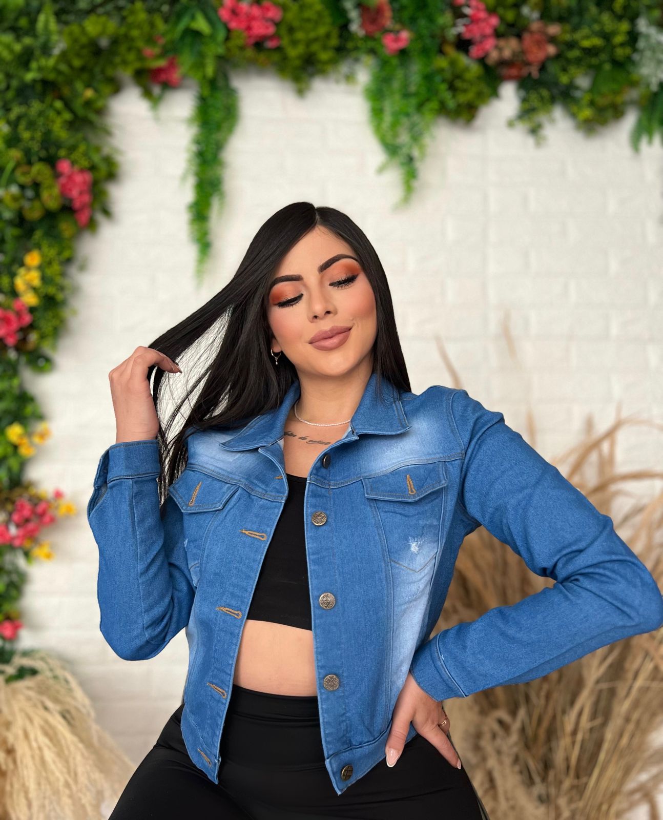 Chaqueta Jeans Clasica Para Mujer