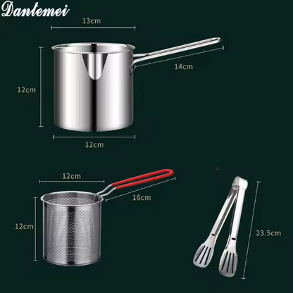 Set Freidora Premium Acero Inoxidable