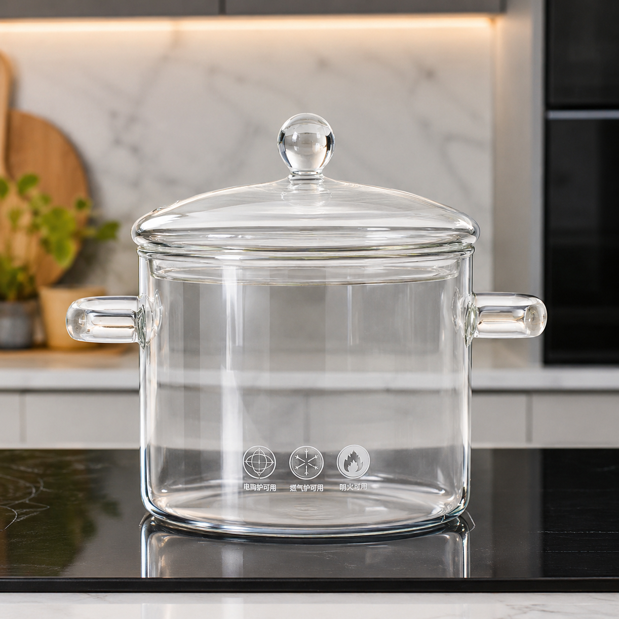 Olla De Vidrio Premium Resistente Al Calor