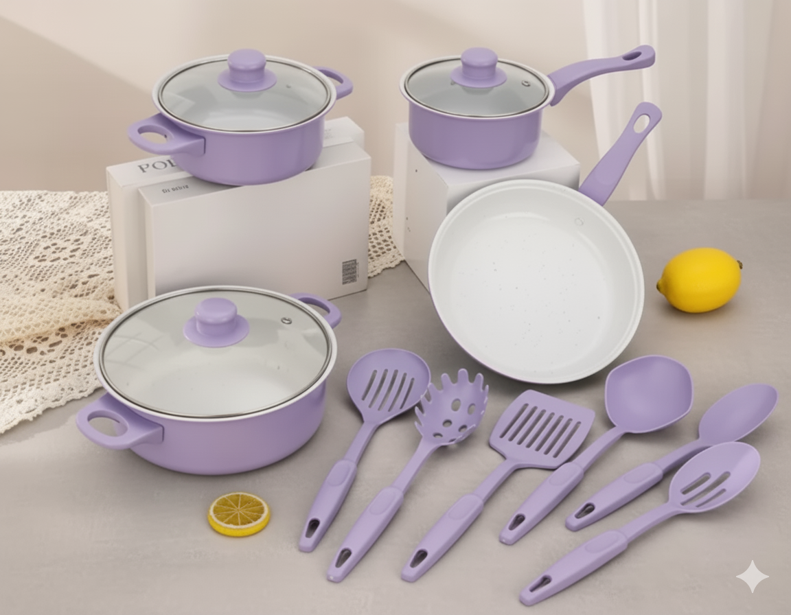 Set de Ollas Premium Antiadherentes 13x Piezas
